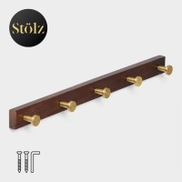 Крючки для полотенец на планке Stölz Hölzern Premiere, 45×3.5×4.2 см, тёмное дерево