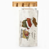 Полотенце новогоднее "Этель" "Везу подарки" 40х73 см, 100% хлопок, саржа 190 г/м2