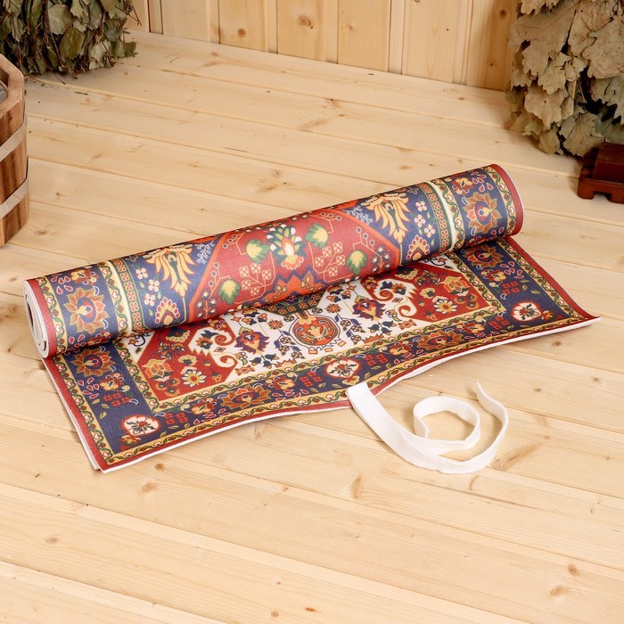 Коврик - лежак для бани и сауны с принтом «Ретро 2», 150×50 см