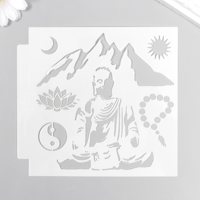 Трафарет пластик "Будда" 13х13 см