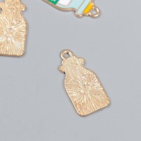 Декор для творчества металл, эмаль "Бутылка молока" 2,7х1,3 см