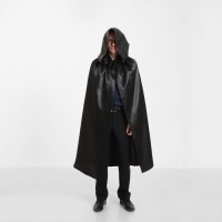 Карнавальный плащ «Хэллоуин» с капюшоном, длина 120 см, чёрный