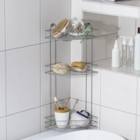 Полка для ванной угловая 3-х ярусная, 21,5×21,5×58,5 см, цвет хром