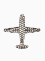 Брошь «Самолёт» туристический, цвет белый в серебре