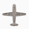 Брошь «Самолёт» туристический, цвет белый в серебре
