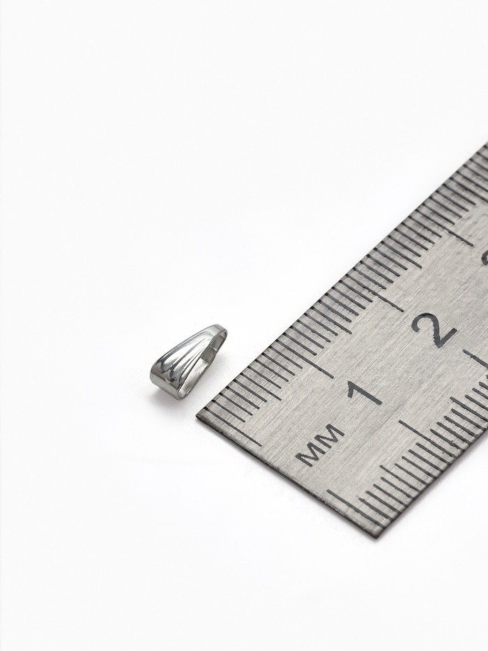 Держатель для кулонов (набор 20 шт.) 8×4 мм, цвет серебро