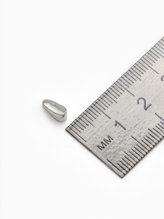 Держатель для кулонов (набор 20 шт.) 8×4 мм, цвет серебро