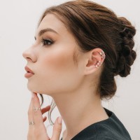 Серьги «Каффы» набор 3 шт., классика, цвет серебро