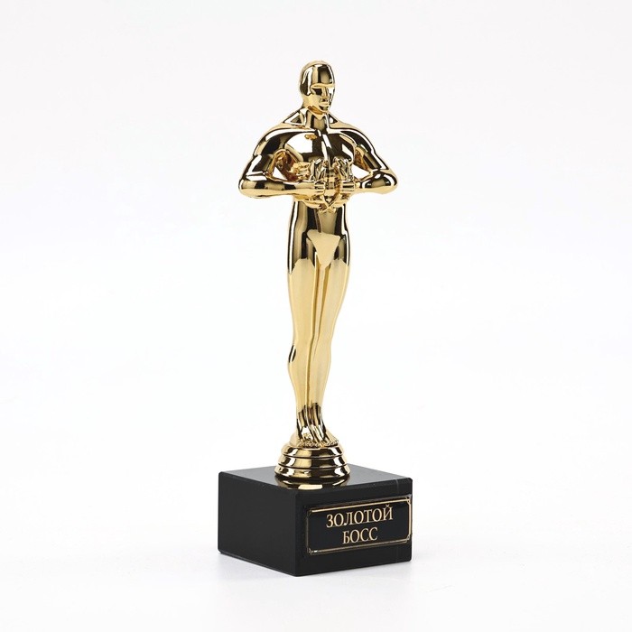 Кубок наградная фигура «Золотой босс», оскар, пластик, подставка камень, 18 см