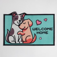 Коврик влаговпитывающий придверный Доляна «Любимцы», без окантовки, 39×59 см