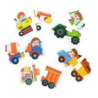 Макси пазлы «Машины на стройке», 5 пазлов, 10 деталей