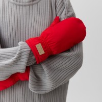 Варежки женские меховые MIST, размер 26 см, красные