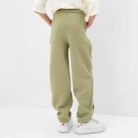 Брюки детские с начесом MINAKU: CRUSH, цвет оливковый, рост 152 см