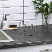 Подставка для крышек Доляна, 20×18×15 см, 4 предмета, цвет хром