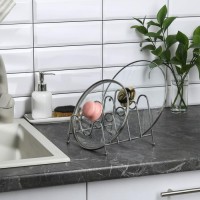 Подставка для крышек Доляна, 20×18×15 см, 4 предмета, цвет хром