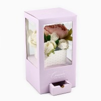 Коробка подарочная для цветов с вазой из МГК складная, упаковка, «Спасибо, что ты есть», 16×23×16 см