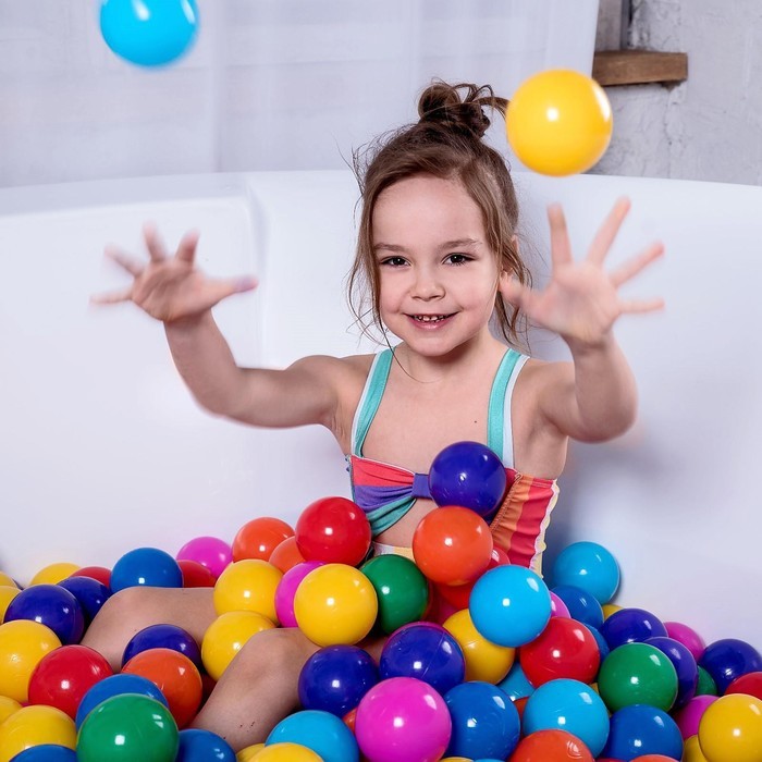 Шарики для сухого бассейна с рисунком, диаметр шара 7,5 см, набор 210 штук, разноцветные