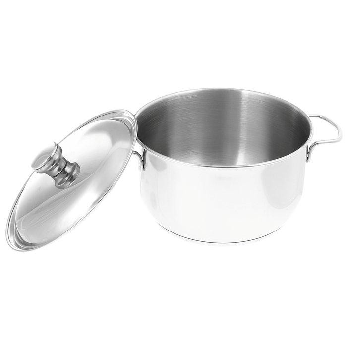 Кастрюля «Классика-прима», 2,5 л, d=20 см, капсульное дно, с теплораспределительным слоем, металлическая крышка