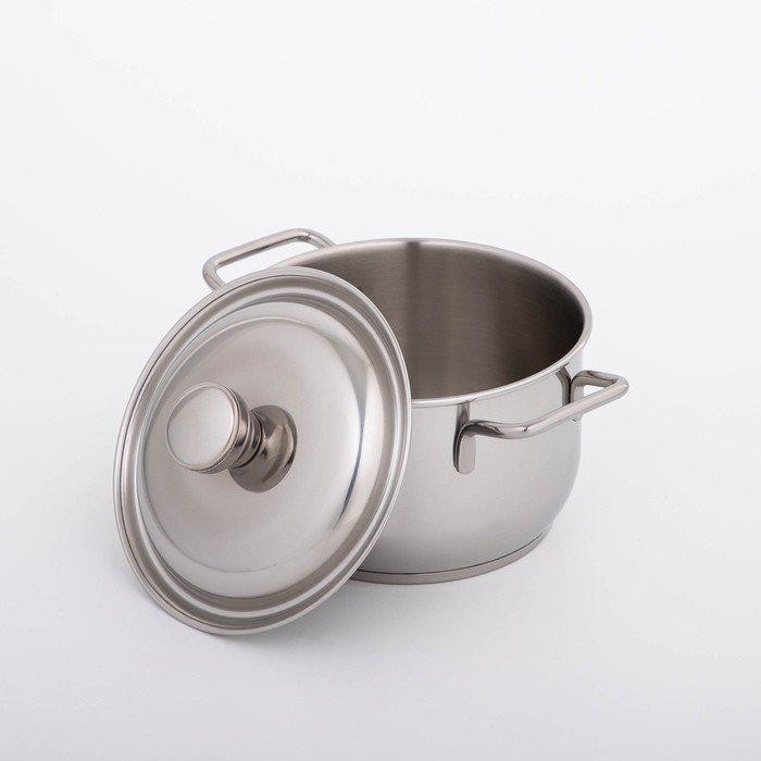 Кастрюля «Классика-прима», 2,5 л, d=20 см, капсульное дно, с теплораспределительным слоем, металлическая крышка