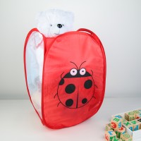 Корзина - сетка складная Доляна «Божья коровка», 32×32×52 см, красная