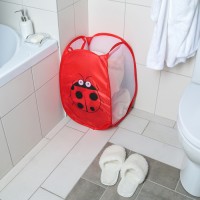 Корзина - сетка складная Доляна «Божья коровка», 32×32×52 см, красная