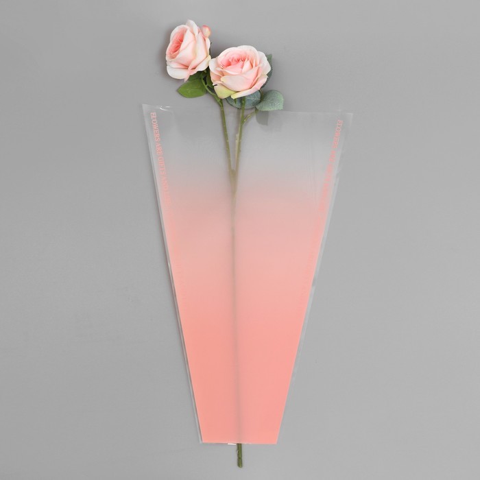 Пакет конус для цветов, «Переход», 29+10×45 см, пудровый