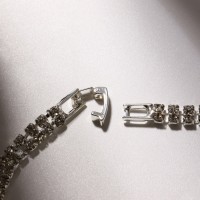 Браслет со стразами «Сияй» 2 ряда, цвет белый в серебре, 18 см