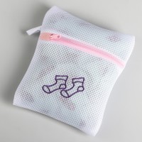 Мешок для стирки носков Доляна, 17×20 см, трехслойный, крупная сетка, МИКС