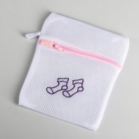 Мешок для стирки носков Доляна, 17×20 см, трехслойный, крупная сетка, МИКС