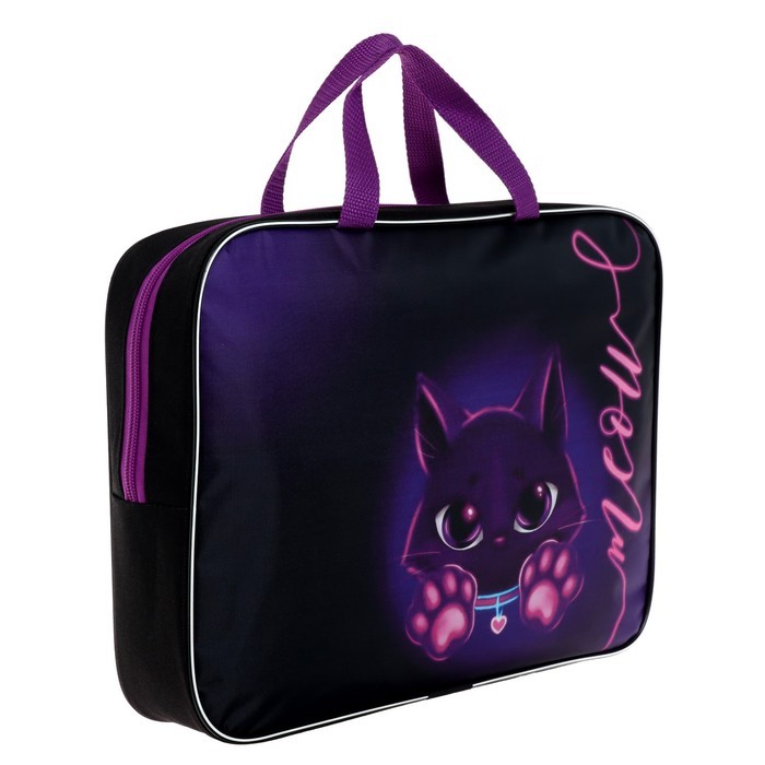 Папка для труда, А4, текстильная, 35×27×7 см «Котик» Папка для труда, А4, текстильная, 35×27×7 см «Котик»