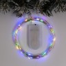 Гирлянда «Нить» 5 м, роса, IP20, серебристая нить, 50 LED, от батареек CR2032×2, свечение мульти