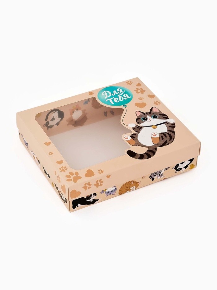 Коробка подарочная «Котики», 23.5 × 20.5 × 5.5 см