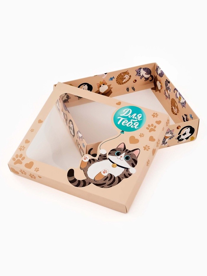 Коробка подарочная «Котики», 23.5 × 20.5 × 5.5 см