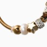 Браслет с шармами «Марджери», жемчуг, звёзды, белый в золоте, d=6.5 см