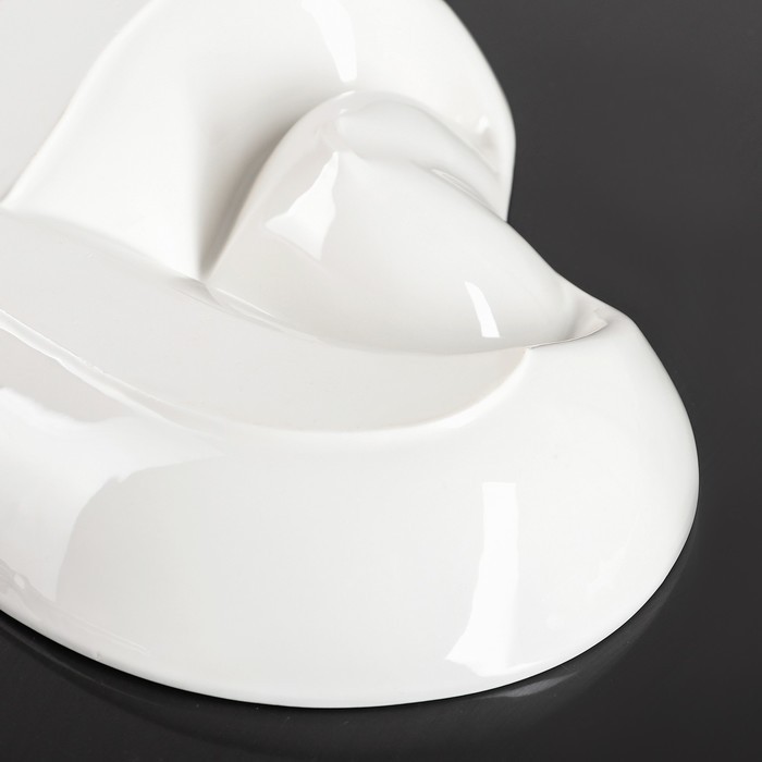 Блюдо с соусником «Сердце», 28×22×4 см, цвет белый