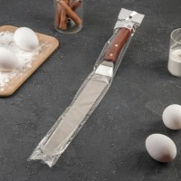 Лопатка-палетка с деревянной ручкой, изогнутая, 19,5 см