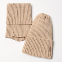 Комплект детский (шапка, снуд) MINAKU, размер 54-56, бежевый