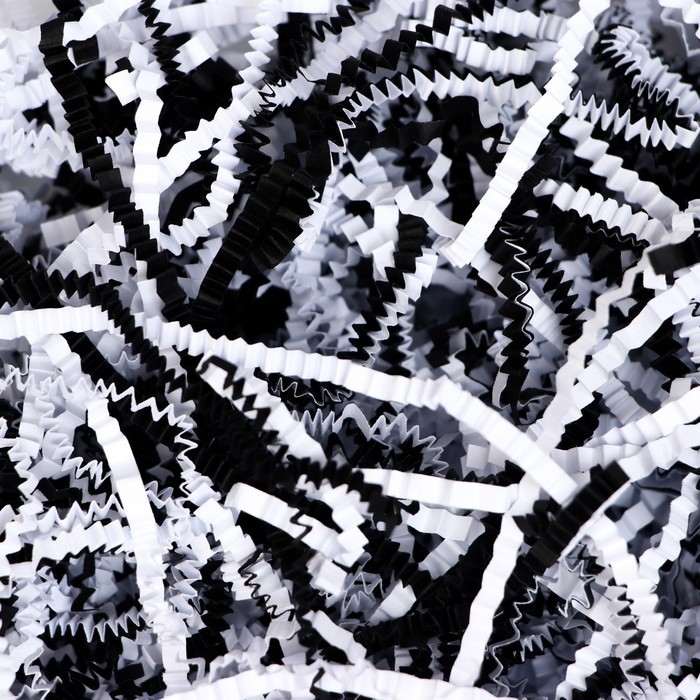 Наполнитель бумажный для подарков «Инь Янь», МИКС, бело - чёрный, 50 г