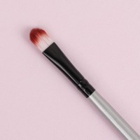 Кисть для макияжа, двусторонняя, 13,5 см, цвет серебристый/чёрный