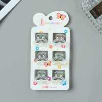 Крабики для волос Выбражулька «Аванти», сердце двойное, 2.5 см, набор 6 шт., прозрачные