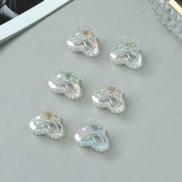 Крабики для волос Выбражулька «Аванти», сердце двойное, 2.5 см, набор 6 шт., прозрачные