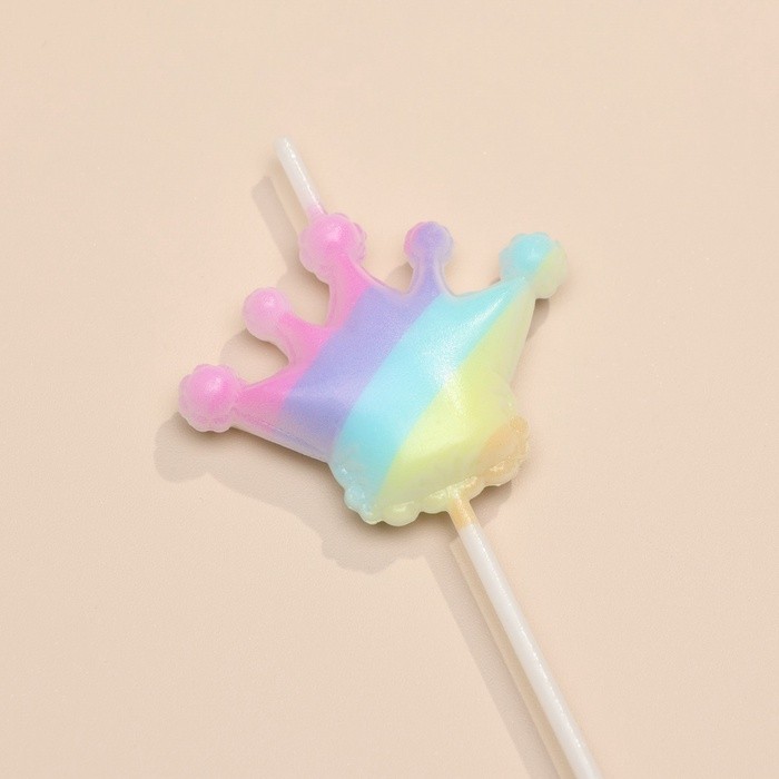 Свечи для торта «Детская радужная вечеринка», 5 шт., разноцветные