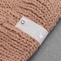 Бирка с кнопкой «Hand made», 8 × 1,8 см, 10 шт, цвет матовый/золотой