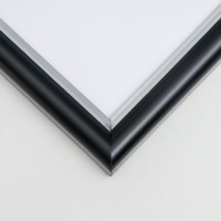 Фоторамка пластик Gallery 25х25 см, 636477-11, чёрный с серебром (пластиковый экран)