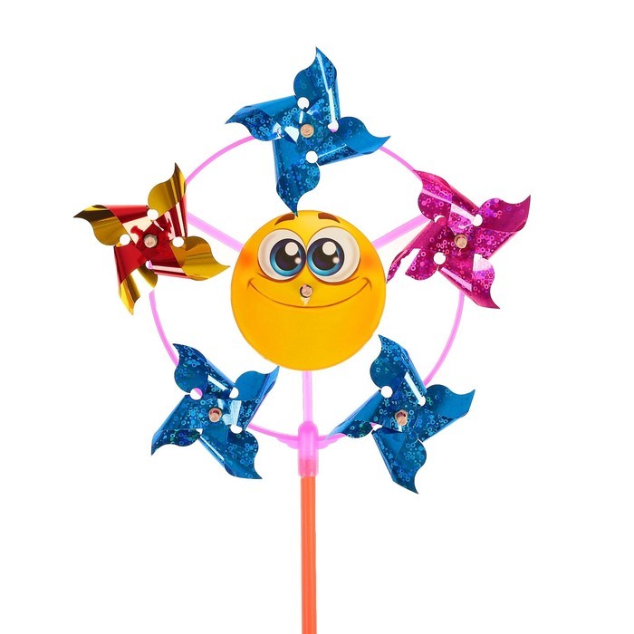 Ветерок с фольгой «Смайл», 42 см