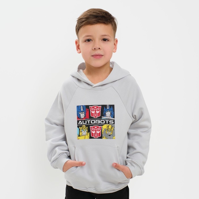 Толстовка детская Autobots, Трансформеры, рост 98-104, серая