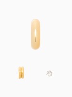 Набор серег и кафф QF «Бублик», 3 шт. и стразик, цвет золото