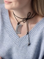 Кулон на шнурке «Гребень», цвет серебро, 55,5 см