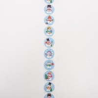 Наклейки   в рулоне "Снеговики", 500 шт,3,8 х 3,8 см