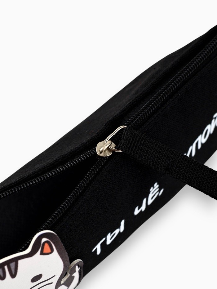 Пенал школьный текстильный «Кот» 19×8×3 см